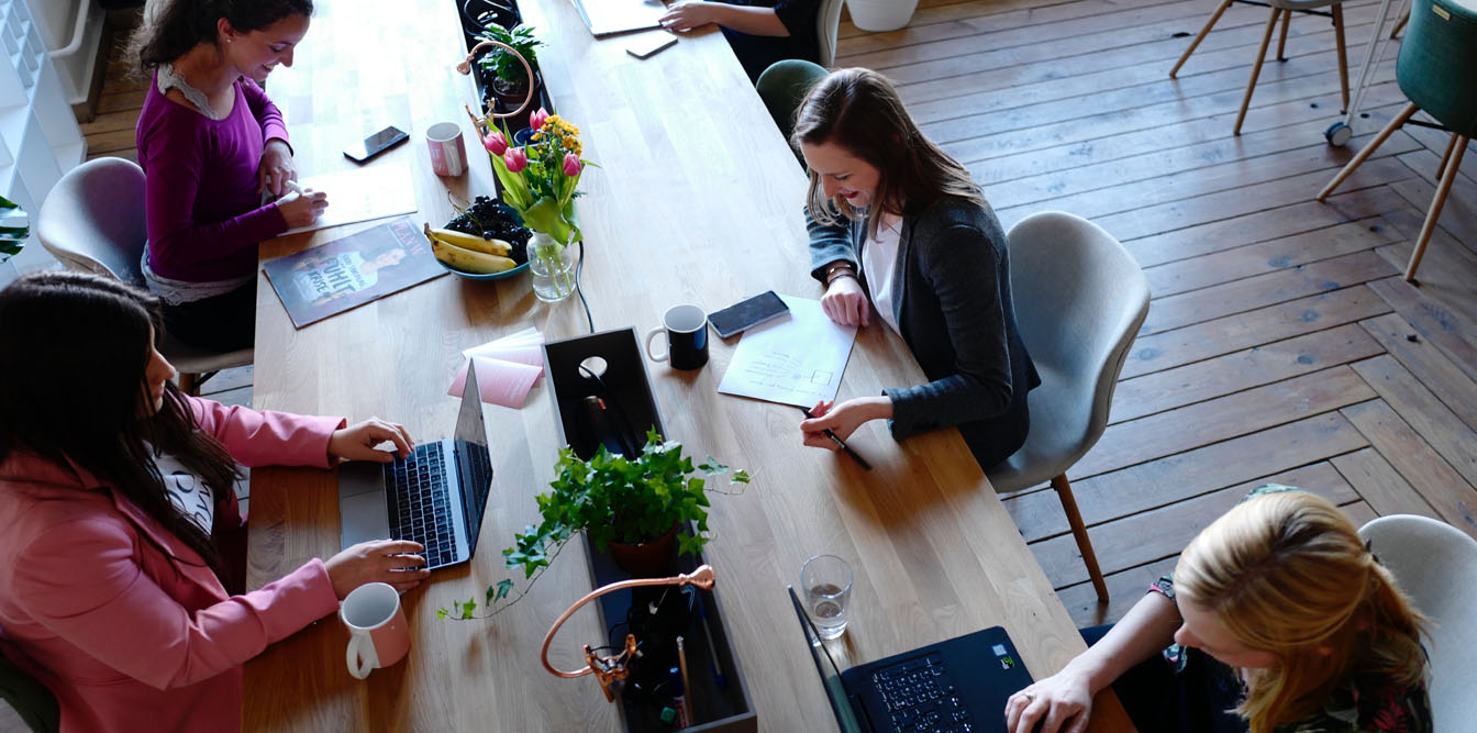 Shared working space with Women doing admin