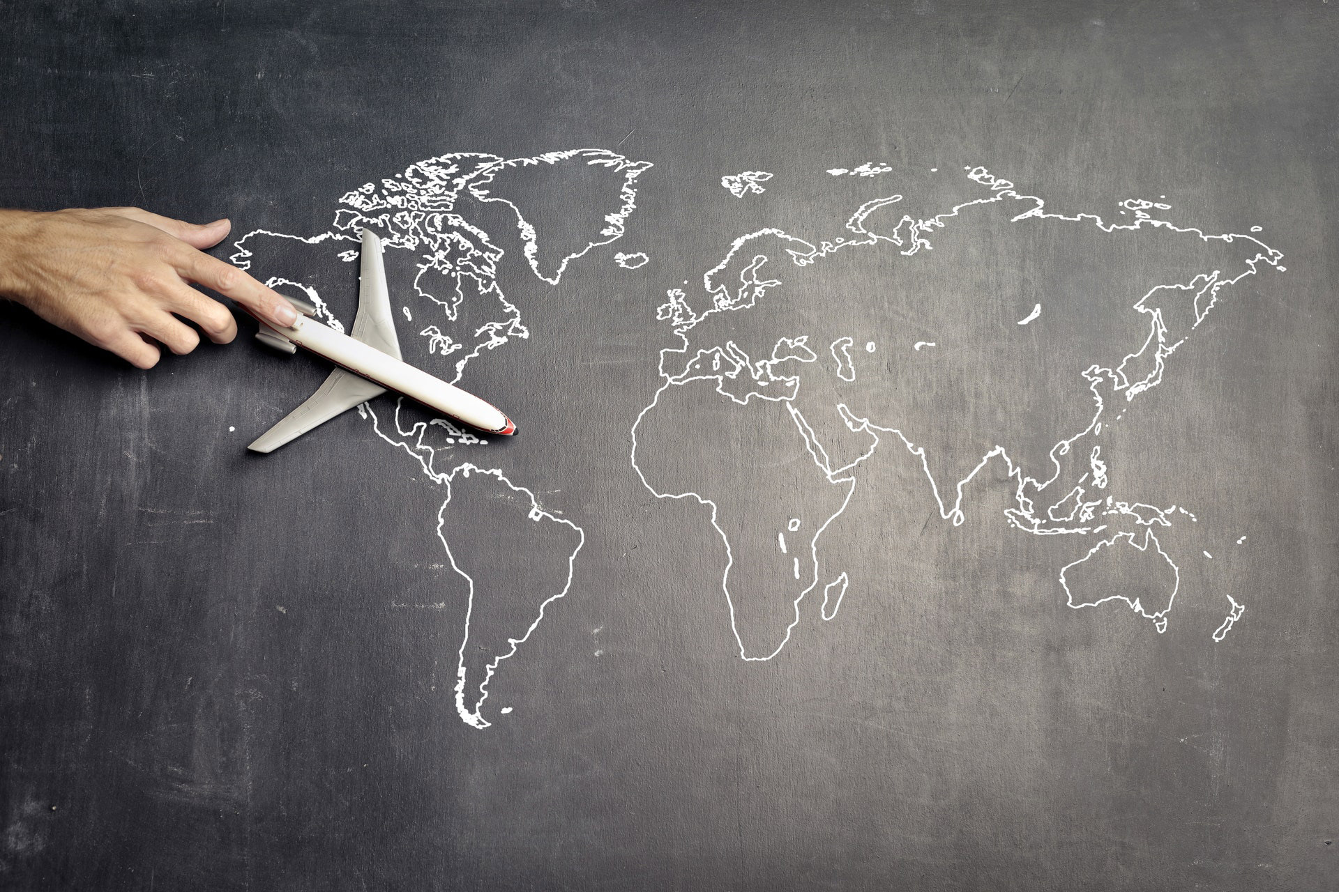 Travel planning on world map