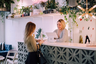 Receptionist Working at office